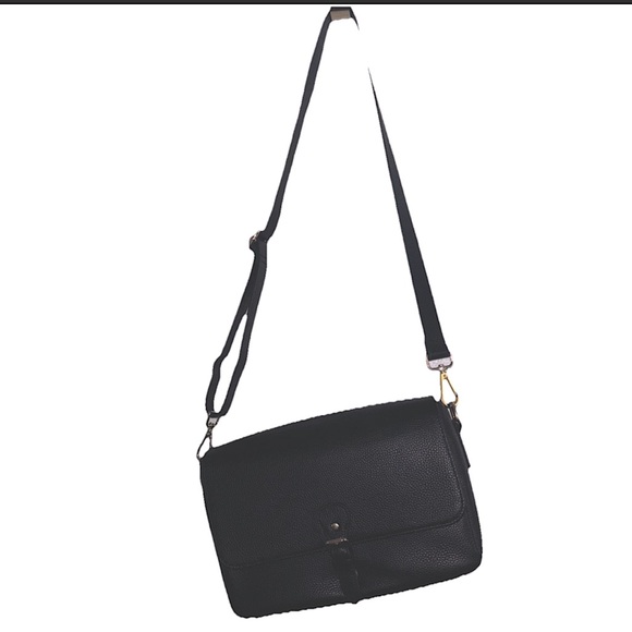 Meliae Black Pebbled Leather DSLR crossbody Camera bag - Picture 1 of 12
